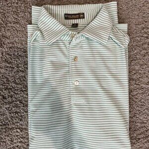 Green and White Striped Peter Millar Polo